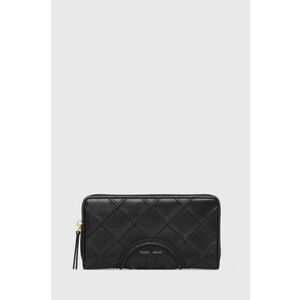 Tory Burch portofel de piele Fleming Soft Zip Continental Wallet femei, culoarea negru, 140344.001 imagine