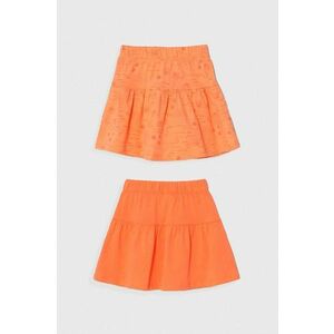 zippy fusta din bumbac pentru copii 2-pack culoarea portocaliu, mini, evazati imagine