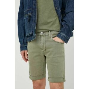 G-Star Raw pantaloni scurti jeans barbati, culoarea verde imagine