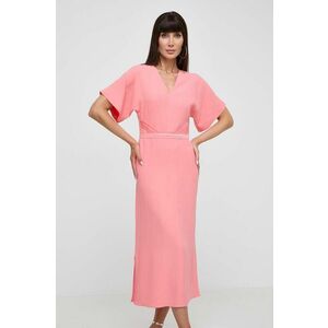 BOSS rochie culoarea roz, maxi, oversize, 50512822 imagine
