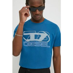 Diesel tricou din bumbac T-DIEGOR-K74 bărbați, cu imprimeu, A12502.0GRAI imagine