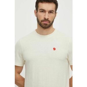 Fjallraven tricou Hemp Blend T-shirt barbati, culoarea bej, cu imprimeu, F12600215 imagine