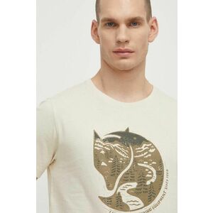 Fjallraven tricou din bumbac Arctic Fox T-shirt barbati, culoarea bej, cu imprimeu, F87220 imagine
