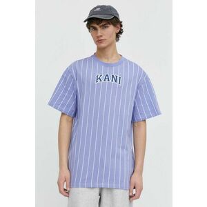 Karl Kani tricou din bumbac barbati, culoarea violet, modelator imagine