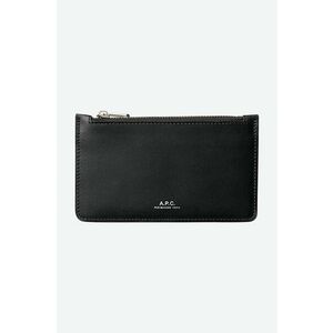 A.P.C. portofel de piele culoarea negru PXAWV.H63205-BLACK imagine