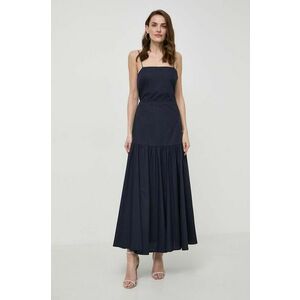 Ivy Oak rochie din bumbac culoarea bleumarin, maxi, evazați, IO117615 imagine