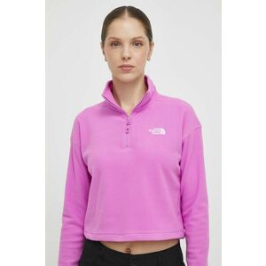 The North Face hanorac 100 Glacier Cropped culoarea violet, neted, NF0A855NQIX1 imagine