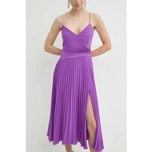 Nissa rochie culoarea violet, midi, evazați, RS14816 imagine