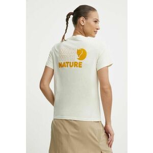 Fjallraven tricou Walk With Nature femei, culoarea bej, F14600171 imagine