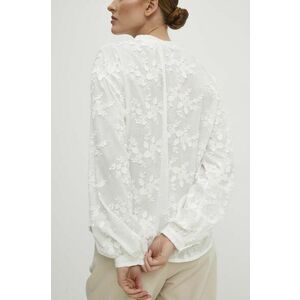 Answear Lab camasa din bumbac femei, culoarea alb, cu guler stand-up, relaxed imagine