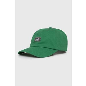 Puma șapcă de baseball din bumbac culoarea verde, cu imprimeu, 2366916 imagine