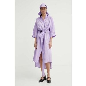 MMC STUDIO rochie din bumbac culoarea violet, midi, evazati, FELIA.DRESS imagine