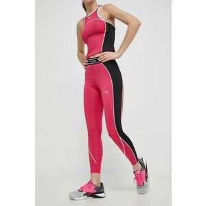 Puma leggins de antrenament Fit culoarea roz, cu model, 525027 imagine