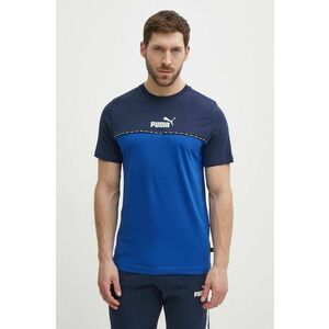 Puma tricou din bumbac bărbați, culoarea bleumarin, cu imprimeu 673341 imagine