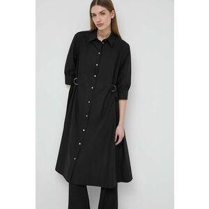 Karl Lagerfeld rochie din bumbac culoarea negru, mini, evazati imagine