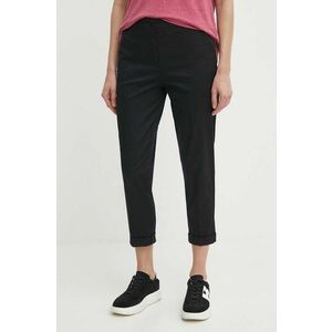 Sisley pantaloni femei, culoarea negru, fason tigareta, high waist imagine