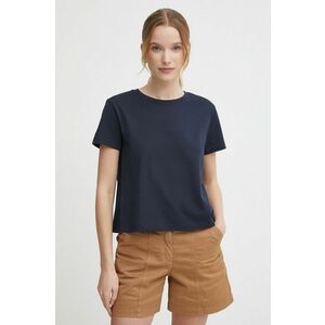 Sisley tricou din bumbac femei, culoarea albastru marin imagine