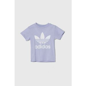 adidas Originals tricou de bumbac pentru copii culoarea violet imagine