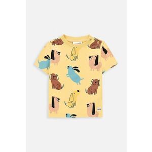 Coccodrillo tricou din bumbac pentru bebelusi culoarea galben, modelator imagine