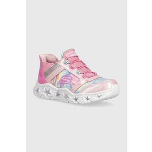 Skechers sneakers pentru copii GALAXY LIGHTS TIE DYE TAKEOFF culoarea roz imagine