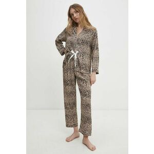 Answear Lab pijama femei, culoarea bej imagine