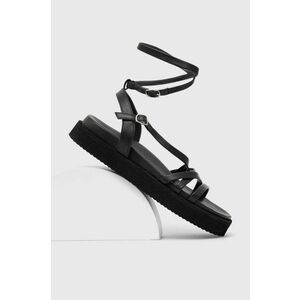 Answear Lab sandale de piele femei, culoarea negru, cu platforma imagine