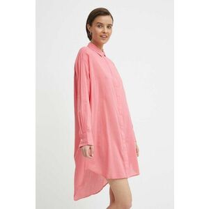 Mos Mosh rochie din bumbac culoarea roz, mini, oversize imagine