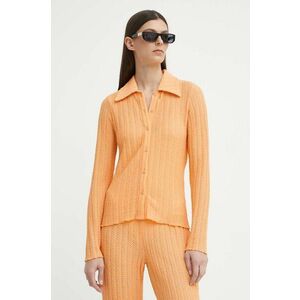 Résumé camasa AbbyRS femei, culoarea portocaliu, cu guler clasic, slim, 20471120 imagine
