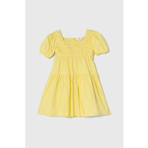 zippy rochie din bumbac pentru copii culoarea galben, midi, evazati imagine