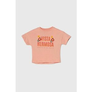 zippy tricou de bumbac pentru copii culoarea portocaliu imagine
