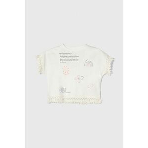 zippy tricou de bumbac pentru copii culoarea alb, modelator imagine