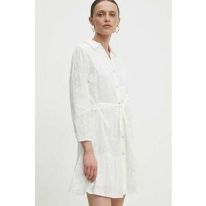 Answear Lab rochie din bumbac culoarea alb, mini, evazati imagine