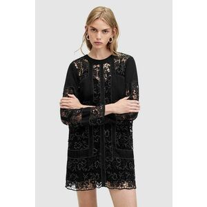 AllSaints rochie din amestec de in NOUSH EMB DRESS culoarea negru, mini, drept, WD591Z imagine