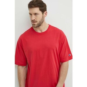 Champion tricou din bumbac barbati, culoarea rosu, neted, 220017 imagine