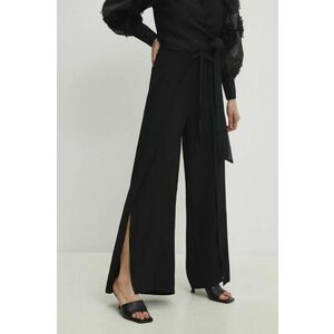 Answear Lab pantaloni femei, culoarea negru, lat, high waist imagine