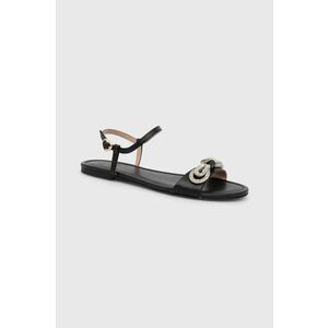 Love Moschino sandale de piele femei, culoarea negru, JA16181G1IIE0000 imagine