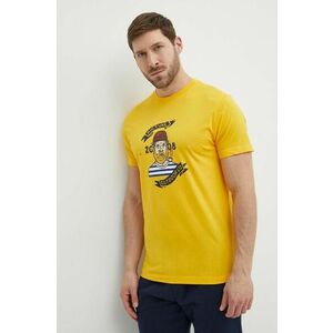 Picture tricou din bumbac Chuchie barbati, culoarea galben, cu imprimeu, MTS1140 imagine