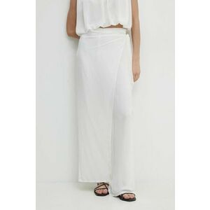 Answear Lab pantaloni femei, culoarea alb, lat, high waist imagine