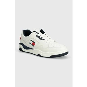 Tommy Jeans sneakers TJM LOGO EXECUTION BASKET culoarea alb, EM0EM01379 imagine