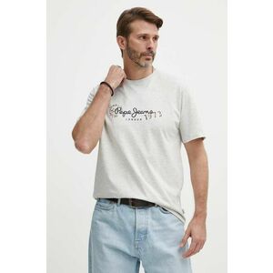 Pepe Jeans tricou CAMILLE barbati, culoarea gri, cu imprimeu, PM509373 imagine