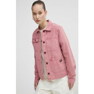 Superdry jacheta de bumbac culoarea roz, de tranzitie imagine