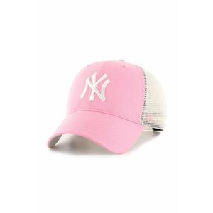 47brand șapcă MLB New York Yankees culoarea roz, cu imprimeu B-BRANS17CTP-RSA imagine