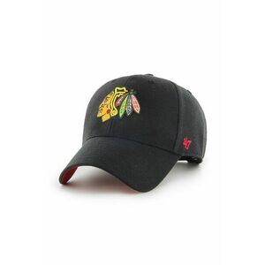 47brand șapcă NHL Chicago Blackhawks culoarea negru, cu imprimeu H-BLPMS04WBP-BKA imagine