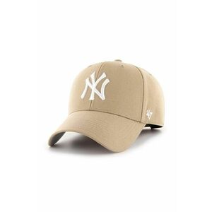 47brand șapcă din amestec de lână MLB New York Yankees culoarea bej, cu imprimeu B-MVP17WBV-KHB imagine