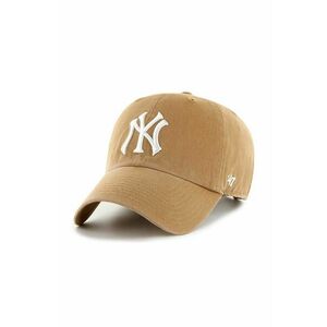 47brand șapcă de baseball din bumbac Mlb New York Yankees culoarea bej, cu imprimeu imagine