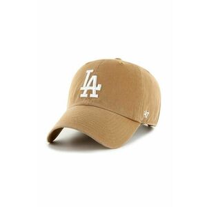 47brand șapcă de baseball din bumbac MLB Los Angeles Dodgers culoarea bej, cu imprimeu B-NLRGW12GWS-QL imagine