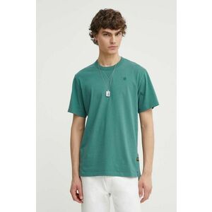 G-Star Raw tricou din bumbac barbati, culoarea verde, neted imagine