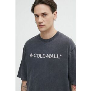 A-COLD-WALL* tricou din bumbac Overdye Logo T-Shirt barbati, culoarea negru, cu imprimeu, ACWMTS186 imagine