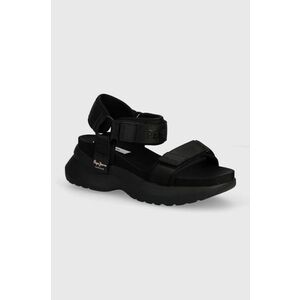 Pepe Jeans sandale PLS90653 femei, culoarea negru, cu platforma, VENUS BLOCK imagine