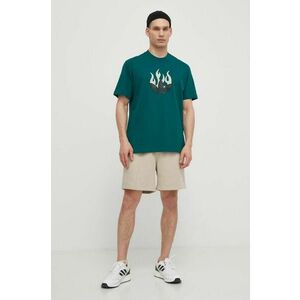 adidas Originals tricou din bumbac barbati, culoarea verde, cu imprimeu imagine